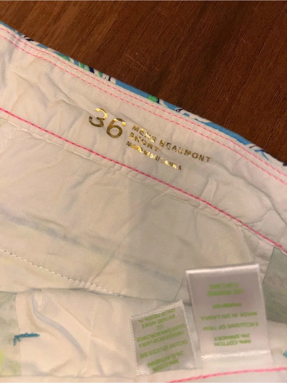 NWT Lilly Pulitzer Men Beaumont Turquoise Oasis Blue Floral Flat Front Shorts 36